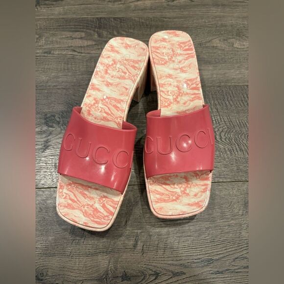 Gucci Pink Slide Sandals - Picture 3 of 6